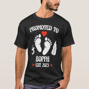 Promoted To Boppa 2023 First Time New Grandpa Preg T-Shirt