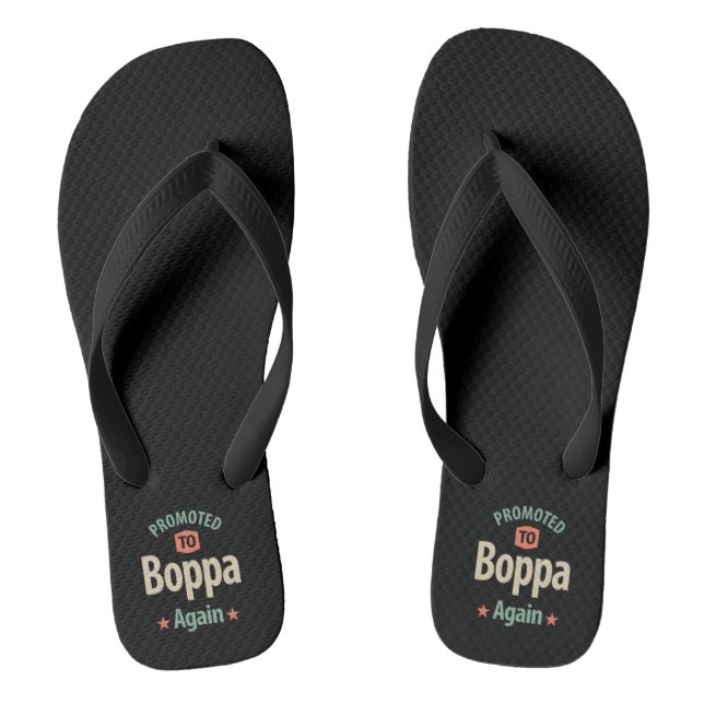 Promoted To Boppa Again | Father Grandfather Gift Flip Flops (Footbed)