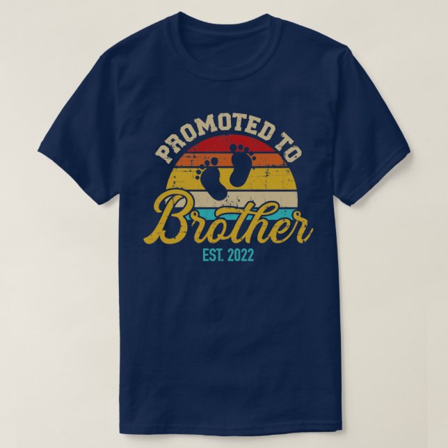 Promoted to brother 2022 vintage retro T-Shirt (Design Front)
