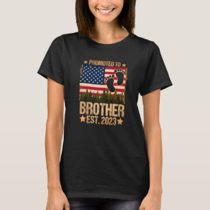 Promoted To Brother 2023 Flag Vintage First Time F T-Shirt