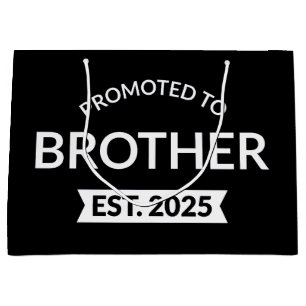 Promoted To Brother Est. 2025 II Large Gift Bag