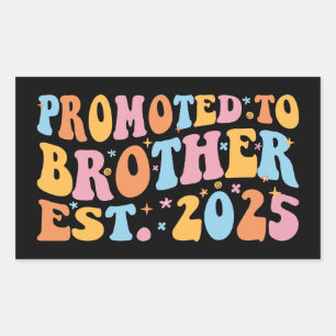Promoted To Brother Est. 2025 III Rectangular Sticker