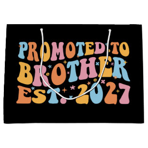 Promoted To Brother Est 2027 Big Brother Large Gift Bag