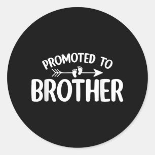 Promoted To Brother Funny Pregnancy Announcement B Classic Round Sticker