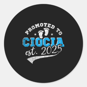 Promoted To Ciocia 2025 New Lish Aunt Vintage  Classic Round Sticker