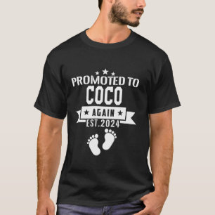 Promoted To COCO Est 2024 Again Pregnancy Announce T-Shirt