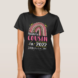 Promoted To Cousin Est 2022 Rainbow Leopard Mother T-Shirt