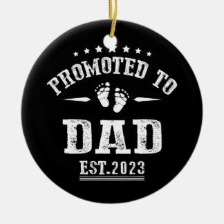 Promoted to Dad 2023 for First Time Fathers New Ceramic Tree Decoration