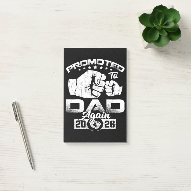 Promoted To Dad Again Est 2026 Post-it Notes (Office)