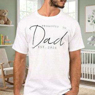 Promoted To Dad Classic EST Year Script Design T-Shirt