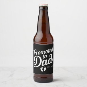 Promoted To Dad EST 2025 Funny Soon To Be Dad Beer Bottle Label