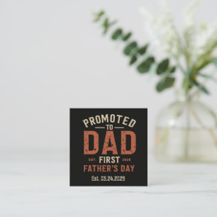 Promoted to Dad Est 2026 First Father's Day Vintag Square Business Card