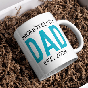 Promoted to Dad Mug, Personalised New Dad Gift Coffee Mug