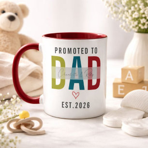 Promoted to Dad Personalised Photo   First Father Mug