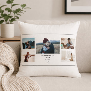 Promoted to Dad Photo Collage – Personalise Cushion