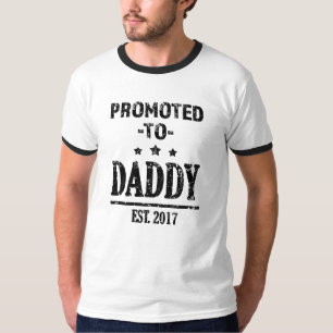 Promoted to Daddy 2017 mens new dad shirt