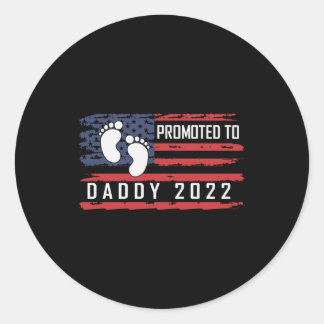 Promoted To Daddy 2022 Classic Round Sticker