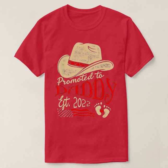 Promoted To Daddy 2022 First Time Fathers Day New  T-Shirt (Design Front)