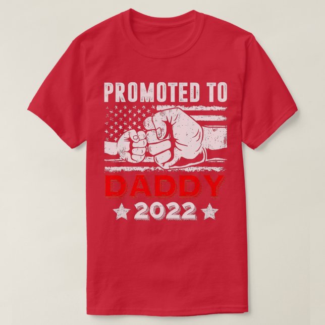 Promoted To Daddy 2022 First Time Fathers Day New  T-Shirt (Design Front)