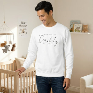 Promoted To Daddy Cosy Family Script Design Sweatshirt