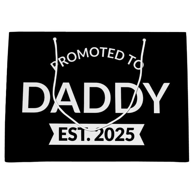 Promoted To Daddy Est. 2025 II Large Gift Bag (Front)