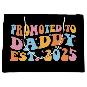 Promoted To Daddy Est. 2025 III Large Gift Bag