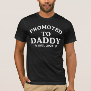 Promoted To Daddy Est. 2025 Personalised New Dad T-Shirt