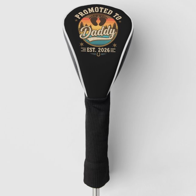 Promoted to Daddy Est 2026 Golf Head Cover (Front)