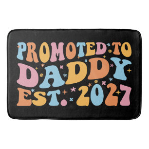 Promoted To Daddy Est 2027 New Dad Announcement Bath Mat
