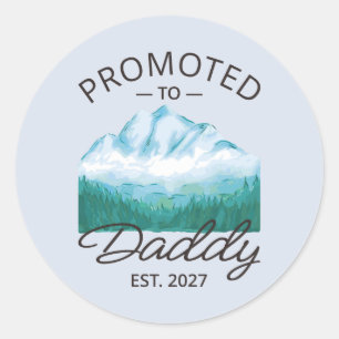 Promoted To Daddy Est 2027 New Dad Announcement VI Classic Round Sticker