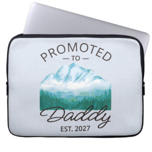 Promoted To Daddy Est 2027 New Dad Announcement VI Laptop Sleeve