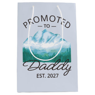 Promoted To Daddy Est 2027 New Dad Announcement VI Medium Gift Bag