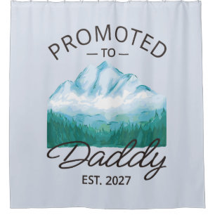Promoted To Daddy Est 2027 New Dad Announcement VI Shower Curtain