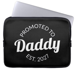 Promoted To Daddy Est 2027 New Dad Baby Shower I Laptop Sleeve