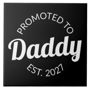Promoted To Daddy Est 2027 New Dad Baby Shower I Tile