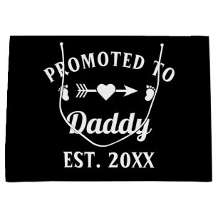 Promoted To Daddy Fatherhood Father's Day Large Gift Bag