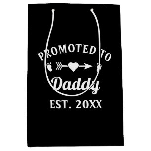 Promoted To Daddy Fatherhood Father's Day Medium Gift Bag