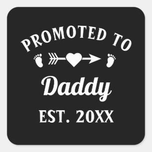 Promoted To Daddy Fatherhood Father's Day Square Sticker