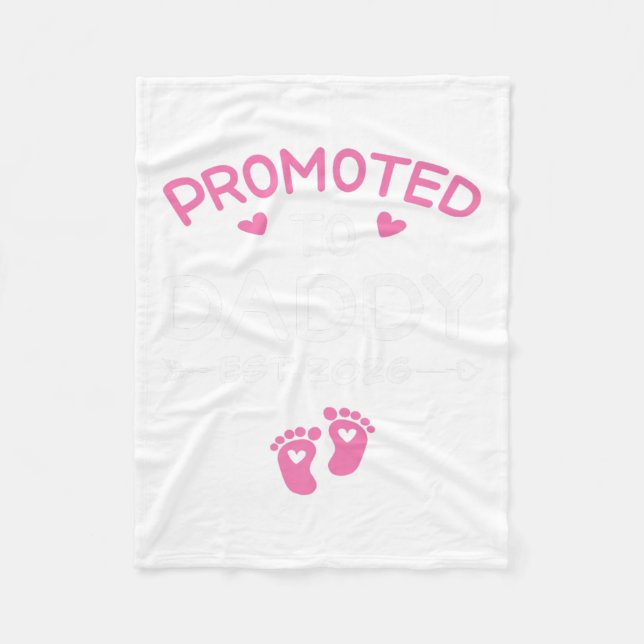 Promoted To Daddy It's A Girl Est 2026 New Dad Fir Fleece Blanket (Front)