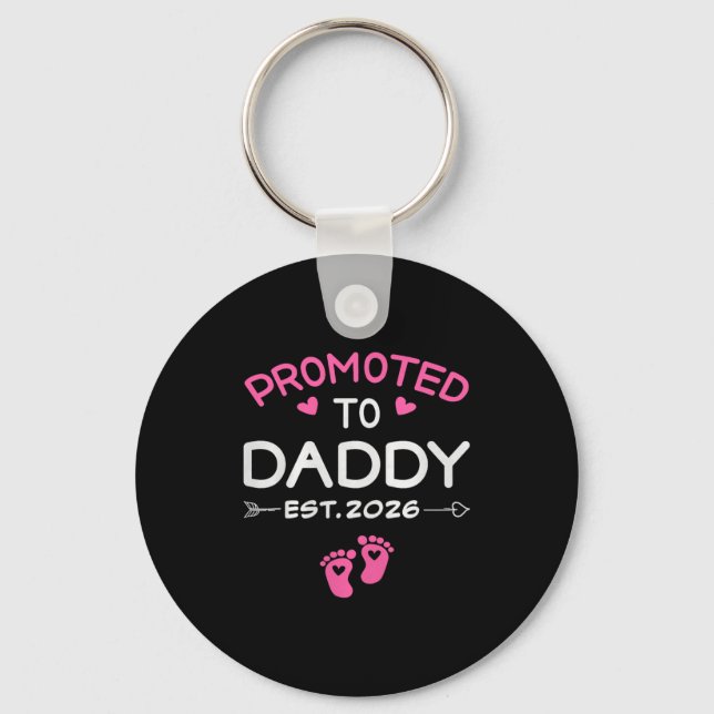 Promoted To Daddy It's A Girl Est 2026 New Dad Fir Key Ring (Front)