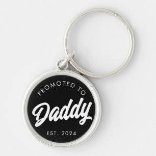 Promoted to Daddy New Dad Gift Fathers Day Key Ring