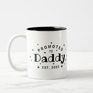 Promoted To Daddy Personalised Father Gift Two-Tone Coffee Mug
