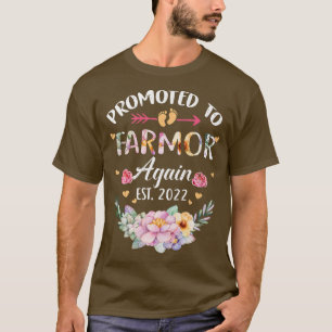 Promoted To Farmor Again 2022 Flower Grandma Annou T-Shirt