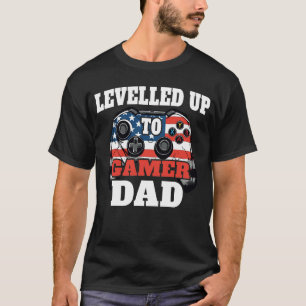 Promoted to Gamer Dad: American Flag Controller T-Shirt