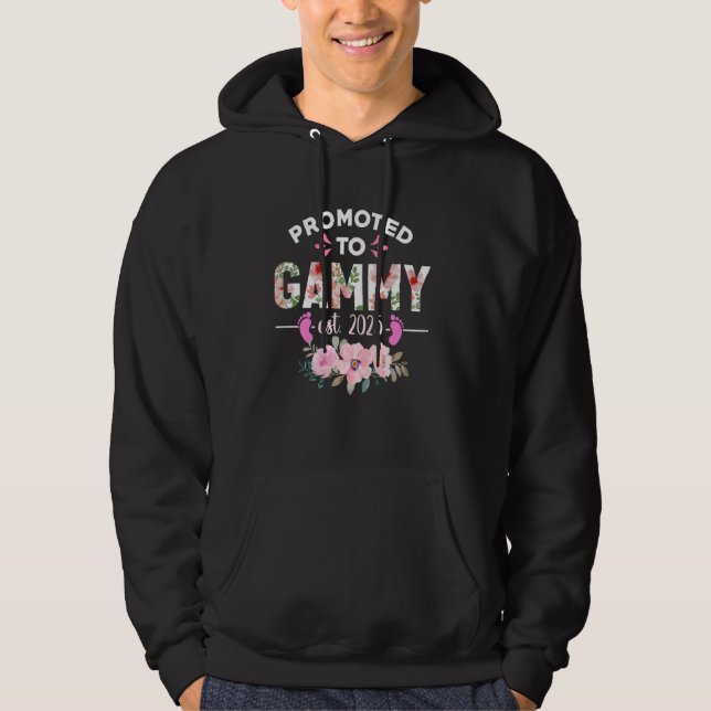 Promoted To Gammy Est 2025 Gifts New Grandma Grand Hoodie (Front)