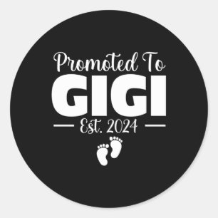Promoted To Gigi 2024 Gifts Pregnancy Announcement Classic Round Sticker