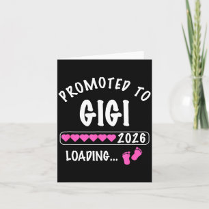 Promoted to Gigi 2026 Girl Baby Gender Reveal Card