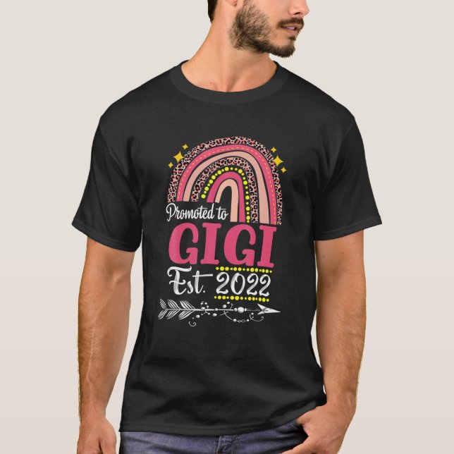 Promoted To Gigi Est 2022 Rainbow Mother's Day T-Shirt (Front)
