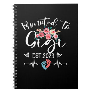 Promoted To Gigi Est. 2023 Floral Pregnancy Announ Notebook