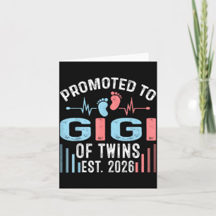 Promoted to Gigi of Twins Est 2026 Twin Baby Card